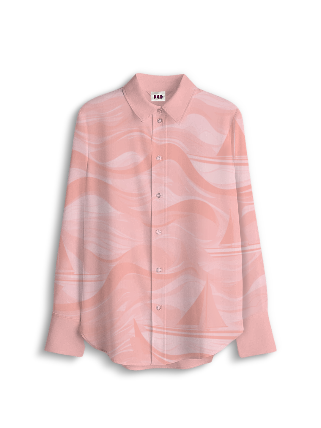 AI Imagined Baby Pink Flow Women's Collar Shirt